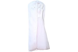 MELOSTU L-Pack Wedding Dress Garment Bag Extra Long White Clothes Cover for Storage or Travel