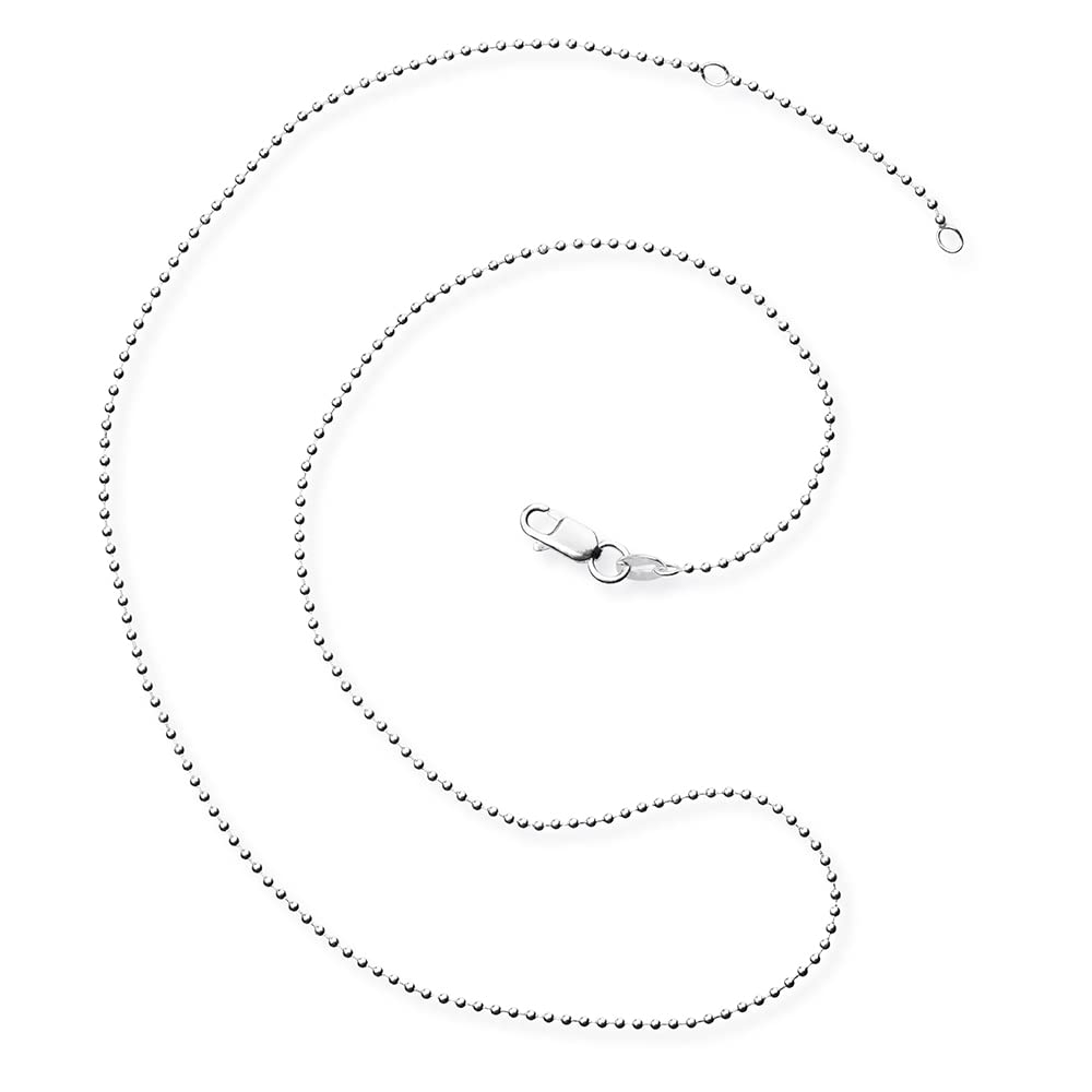 Drachenfels fine ball chain made of sterling silver with lobster clasp, length 42 + 45 cm, necklace made of 925 real silver for women, D KK 52/AG.