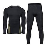 TAKIYA Thermal Underwear for Men Compression Winter Base Layer Warm Top Bottom Sets Ultra Soft Gear Sport Long Johns Set