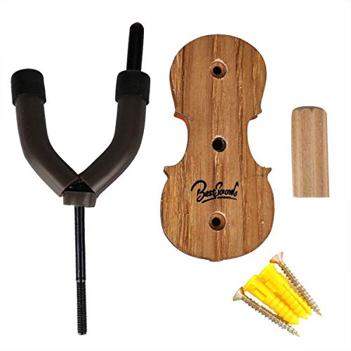 image for BestSounds Violin Hanger With Bow Hanger & Studio Wall Mount Hanger fo