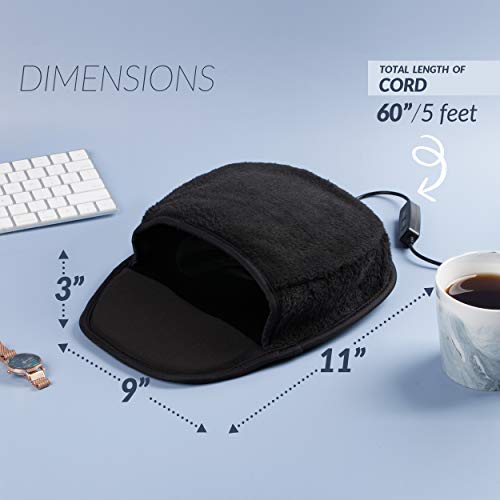 USB Heated Mouse Pad Hand Warmer 3 Temperatures/Time Limits
