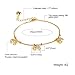 Women's 18K Gold Tone Lucky Zircon Elephant Charm Bracelets Adjustable L6.6+1.8