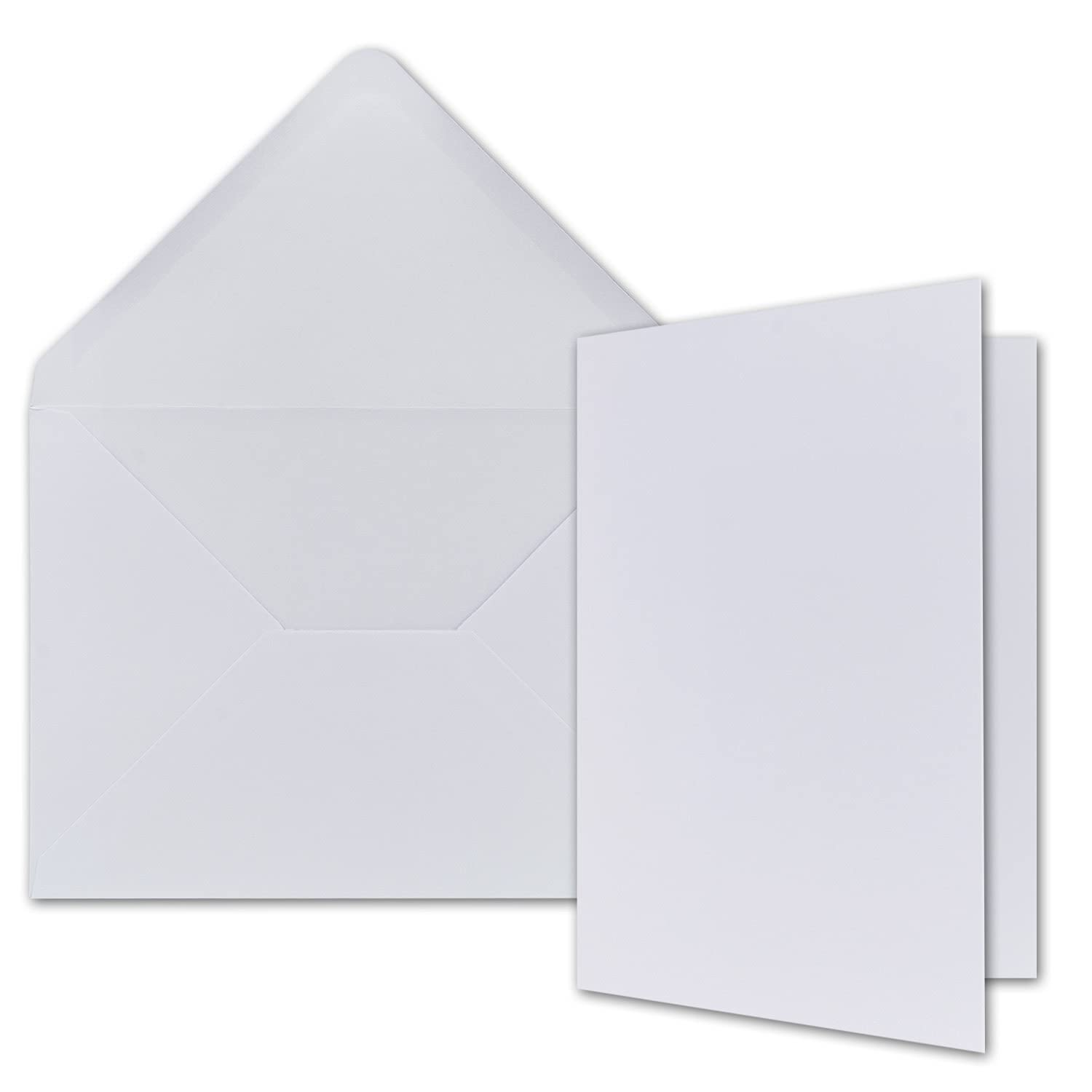 Card set, R1316, R1317, A6 / C6, white and cream 10-er Set Hochweiß mit Strukturprägung