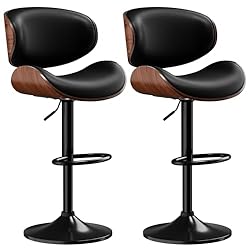 Aowos Bar Stools Set of 2, Adjustable Swivel