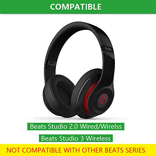 Beats Studio 2/3 Replacement Earpads,Protein Leather/Memory Foam Ear Cushion Pads Cover Ear Cups for Beats Studio 2.0 Wired/Wireless B0500/B0501 & Studio 3.0 Over Ear Headphones,Floral Black