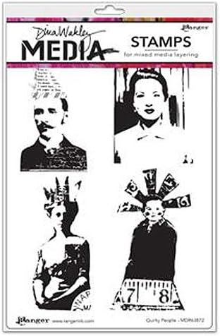 Dina Wakley Media Cling Stamps - Quirky People