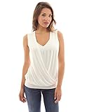 PattyBoutik Women's V Neck Sleeveless Elastic Hem Blouse