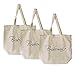 ElegantPark Bridesmaid Gifts Set of 3 Bridesmaid Bags Wedding Party Bachelorette Gifts Bridesmaid Tote Bag 100% Cotton