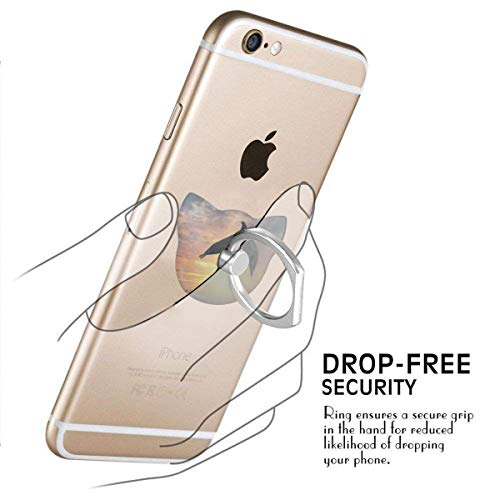Ring Holder Gray Dolphin Jumping Ocean Sea Sunset Cat Type Ring Phone Holder Adjustable 360° Rotation Phone Finger Holder For IPad Phone X/6/6s/7/8/8 Plus/7, Galaxy S9/S9 Plus/S8/S7 Android Smartphone - Thumbnail 4