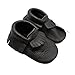 Mejale Baby Soft Sole Leather Tassel Slip-on Infant Toddler Baby Shoe Pre-walker(Dark Grey,12-18 months)