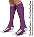 SB SOX Compression Socks (20-30mmHg) for Men & Women - Best Stockings for Running, Medical, Athletic, Edema, Diabetic, Varicose Veins, Travel, Pregnancy, Shin Splints. (Purple/White, Medium)
