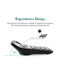 Calculadora, Basic, calculadora solar batería dual power con visualización LCD grande Oficina Calculadoras por cloudwave