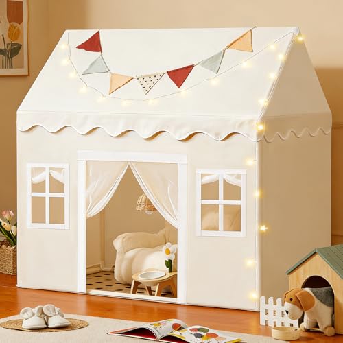 Tiny Land Kids Play Tent with Padded Mat & LED Lights, Ages