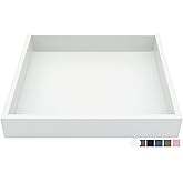 Montecito Home - 10"x10" Small Square Wood Decorative Tray for Office, Ottoman, Bathroom, Entry, Remote Controls, Countertop Organizer, Candle Tray - Harbor Gray