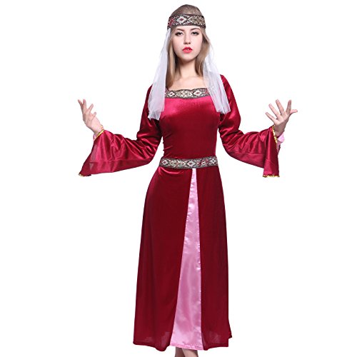 Maid Marion Ladies Medieval Robin Hood Fancy Dress Womens Marian Costume Outfit