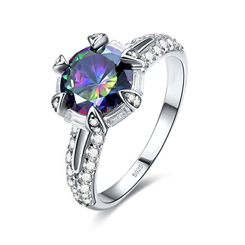 Merthus 925 Sterling Silver Rope Band Created Ruby Costume Jewelry Right Hand Ring for Women