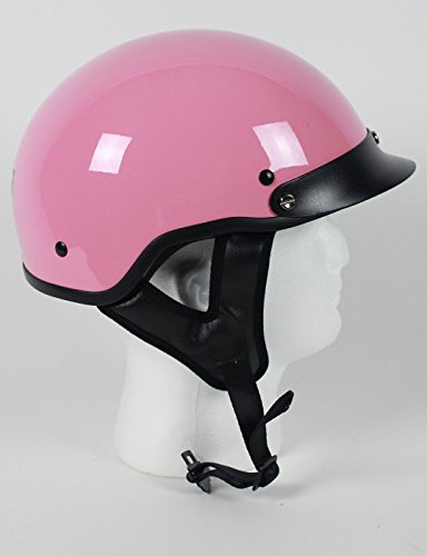 dot women's pink shorty motorcycle half helmet 1p Hellfire – Certified Beanie Style Slim Line Design Offering A Sleek D.O.T. Daytona Skull Cap- W/