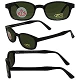 Original KD's Biker Motorcycle Sunglasses Dark Green Lenses