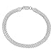 5.5mm Authentic 925 Sterling Silver Italian Bismark Chain Bracelet + Microfiber Jewelry Polishing Cloth