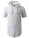 Aiyino Mens Hipster Hip Hop Short Sleeve Longline Pullover Hoodies Shirts