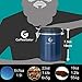 Coffee Gator Stainless Steel Coffee Grounds and Beans Container Canister with Date-Tracker, CO2-Release Valve and Measuring Scoop, Large, Blue