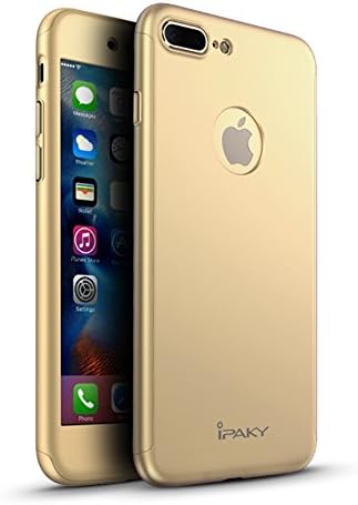 iPhone 7 Plus Case,Ezeagbor &amp;ipaky 360 ° Full-around Protection Cover [ Perfect Fit ] Ultra-Thin Front and Back Cases + [ Free gift ] Tempered Glass Screen Protector (Gold for iPhone 7 Plus)