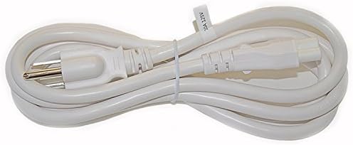 BYBON 6FT 18 AWG SJT 3 Prong Laptop Notebook AC Power Cord NEMA 5-15P to C5 White UL Listed