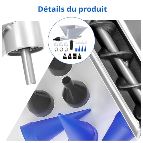Electric Mortar Sealer Gun with 8 Removable Nozzles, Portable Electric Mortar Gun Funnel Shape for Mortar Seals Sealing Tools