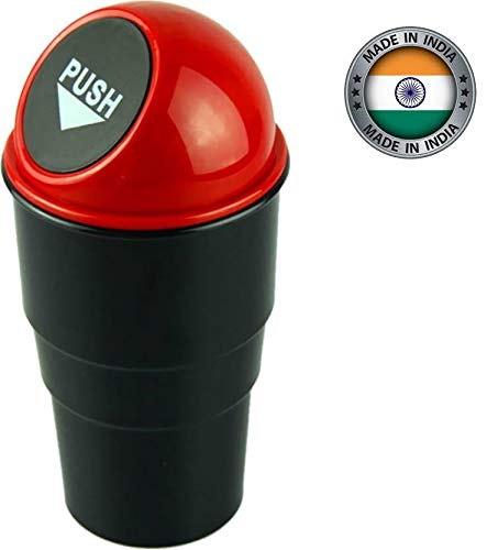 Inditradition Car & Bike Trash Bin, Garbage Storage Glass Dust Bin (With Lid, Universal Size, Fits in All Cars, Black)