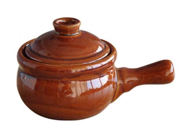 Ceramic Stoneware Microwave Cooker - Microwavable Stone Cook Quick & Easy Bakeware Dish - Individual Portions 12cm Diameter Cookware