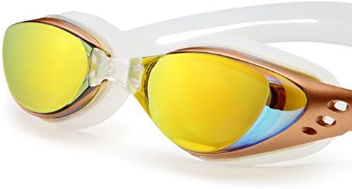 Sminiker Adjustable Unisex Adult Fog Resistant Lenses Anti-uv Swimming Goggles Swimming Glasses (Gold)