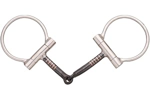 Tough 1 Stainless Steel Offset Dee with Sweet Iron Snaffle Mouth, 5-Inch