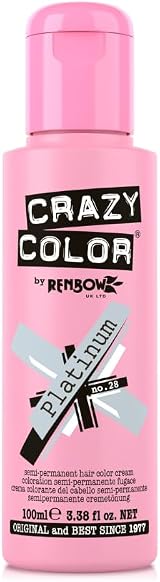 Crazy Color Platinum No.28 Semi-Permanent Hair Dye 100ml by Renbow