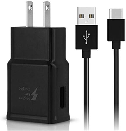 Fast Charge Adaptive Fast Charger Kit for Samsung Galaxy S8/S8 Plus/Note8, HZATECH USB Type C Fast Charging Kit True Digital Adaptive Fast Charging (Wall Charger+ Type C Cable) - Black