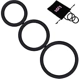 3 cock Ring Set Male Erection Enhancing Penis Ring (Ø 30 mm, Ø 40mm & Ø 50.1 mm) Seamless Rings Medical Grade Silicone 1.1 Ounce, Lyps Eclipse