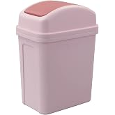 Innouse 7 L Small Garbage Can with Swing Lid, 1.8 Gallon Indoor Trash Bin | Pink