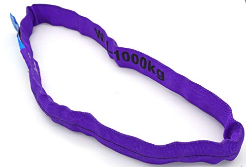 Rundschlingen 1t 1000 kg 8m Umfang Hebebänder Hebeschlingen ENorm1492-2 Lila (1000 kg/ 8 m Umfang)
