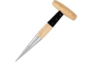 Lanxitown Hand Dibber Bulb Planter Tool Dibber Gardening Hand Tools with 5 Inch Measurements Stainless Steel Sow Dibbler with Non-Slip Handle Seed Planter Tool Seed Dispenser Hole Digger (Yellow)