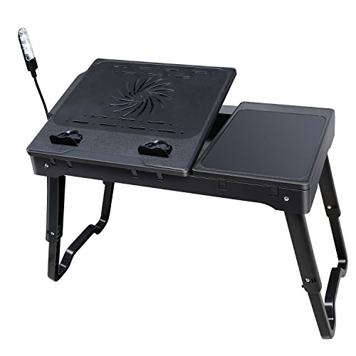 Eight24hours Foldable Laptop Table Tray Desk W/Cooling Fan Tablet Desk
Stand Bed Sofa Couch