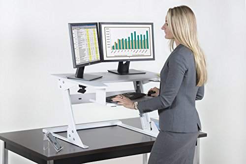 Kantek Sit to Stand Desktop Riser, White (STS900W)