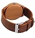 Mercimall Luminous Watch with Genuine Leather Strap Bamboo Wood Original Grain Watch