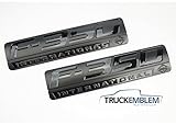 Truck Emblem Warehouse 2 New (Pair) Set Custom Matte Black F350 Powerstroke Ford International Fender Badges Emblems
