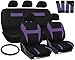 OxGord Car Seat Cover - Purple/ Black fits Car, Truck, Van, SUV - Full Set