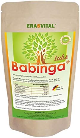 BABINGA® Pellets 1440 Tablets = 1016 g Pine Pollen Moringa Baobab Barley Grass Juice Bacillus Subtilis