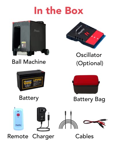 Nisplay Portable Tennis Ball Machine (26lbs) - Dual Motor for TopSpin and Backspin, 80+ Balls, Max 68MPH, 4+ Hours Play with External Lithium Battery