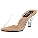 Fabulicious Women's 3 Inch Stiletto Heel Sandal (Clear Tan/Clear;9)