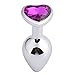 Pure Cell, Small Heart Shaped Base with Jewelry Birth Stone Butt Anal Play, Purple