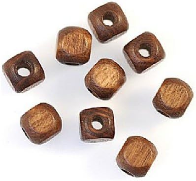 Rounded Cube Beads Brown Qty 100
