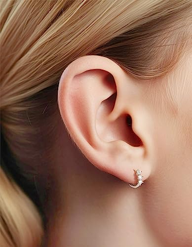 MomentWish Hoop Earrings with Pendant, 2 Carat Moissanite Earrings 925 Silver Romantic Gift for Women Her