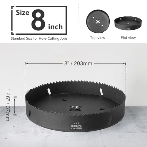 8 Inch Hole Saw with 1/2" Hex Shank Quick Change Arbor, JTemgle photo 9
